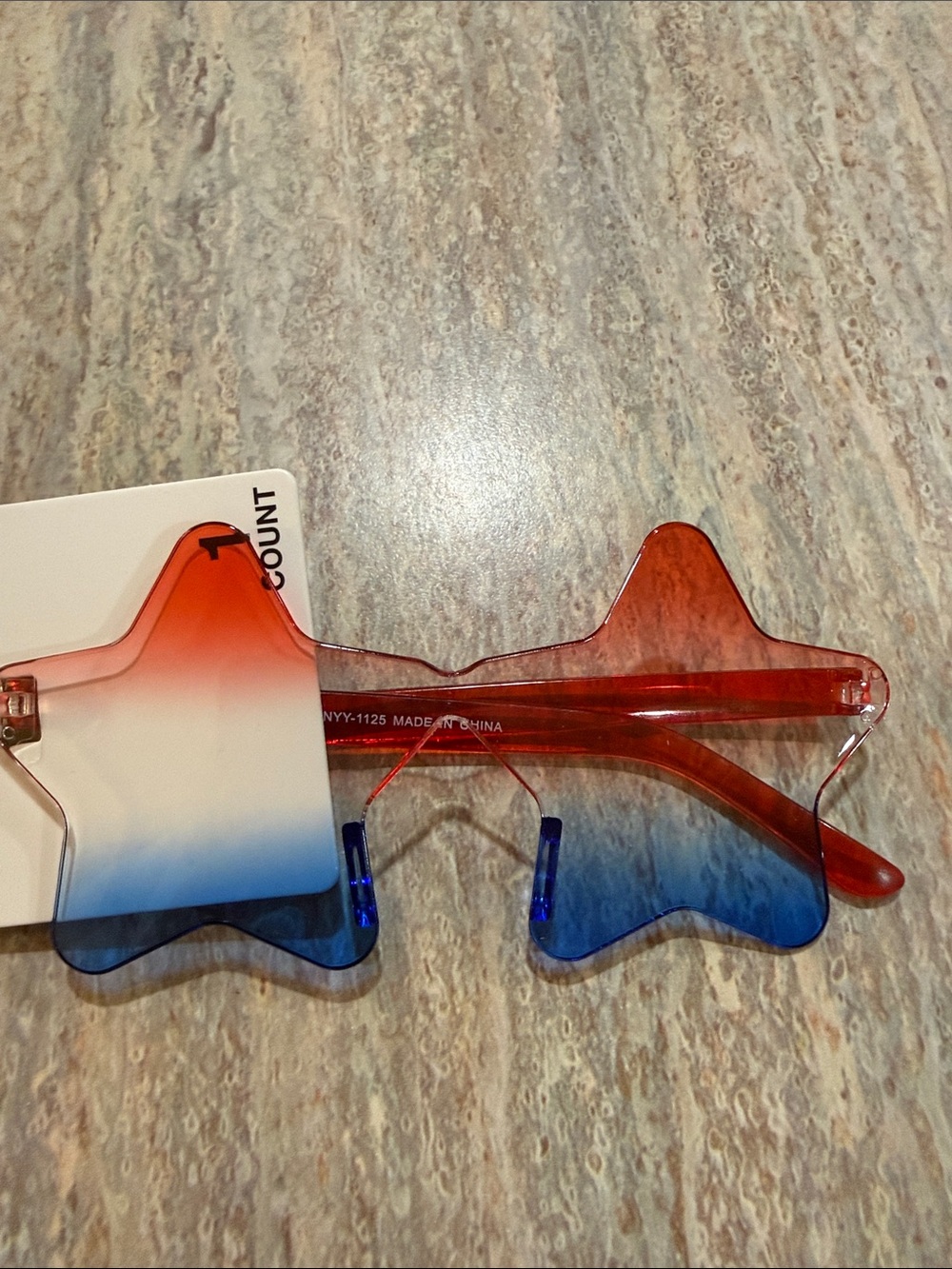NEW Red and Blue Star-Shaped Sunglasses